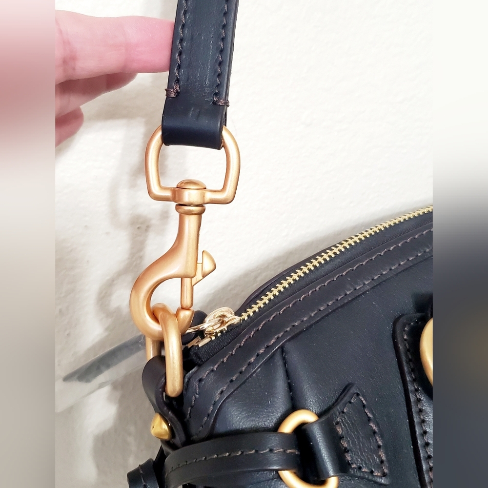New Dooney Bourke Florentine Leather Medium Mail Satchel Black - Picture 10 of 10